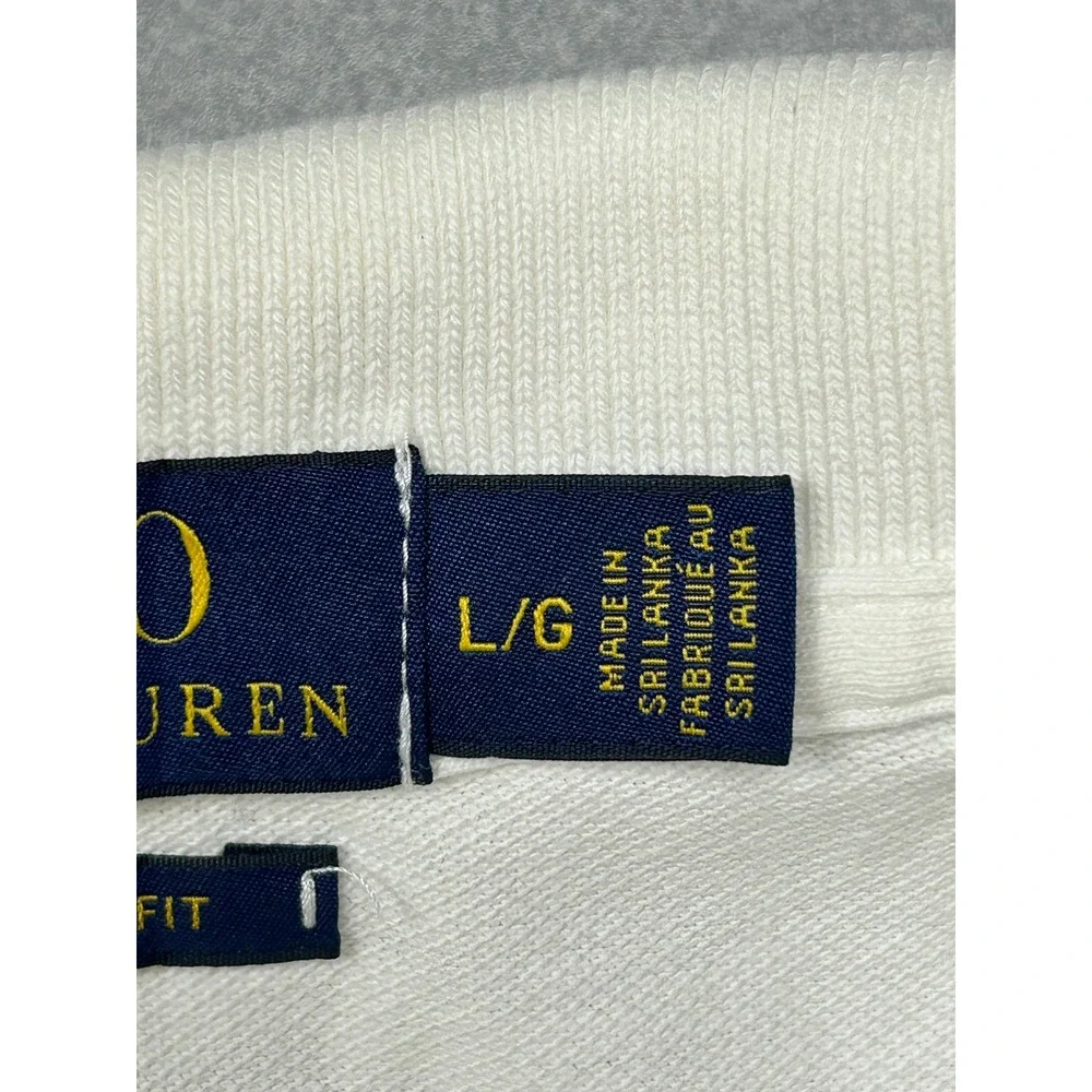 Polo Ralph Lauren Polo Shirt Cotton Pique White L Mens